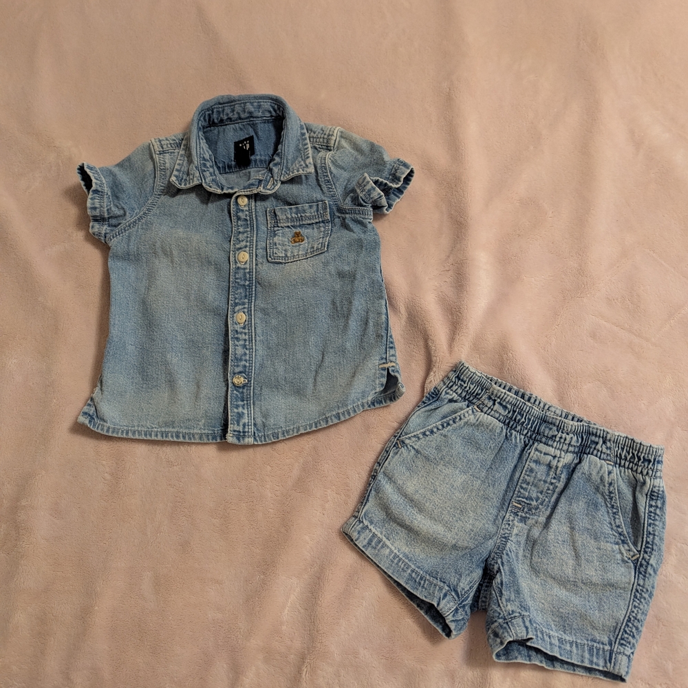Baby GAP Denim Matching Set 12-18 Months Like New
